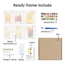 Load image into Gallery viewer, Mini Paint by numbers 15x20cm (6 pieces) - Vibrant Summer Cocktails