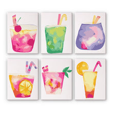 Load image into Gallery viewer, Paint by Numbers – 6 Canvas Set | Tropical Pop Drinks Figured'Art