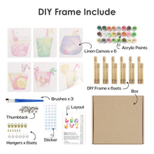 Load image into Gallery viewer, Mini Paint by numbers 15x20cm (6 pieces) - Tropical Pop Drinks