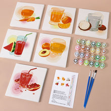 Load image into Gallery viewer, Mini Paint by numbers 15x15cm (6 pieces) - Healthy Juices