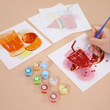 Load image into Gallery viewer, Mini Paint by numbers 15x15cm (6 pieces) - Healthy Juices