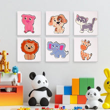 Load image into Gallery viewer, Mini Paint by numbers 15x15cm (6 pieces) - Cute Animals