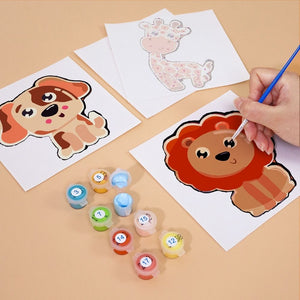 Paint by Numbers – 6 Canvas Set | Cute Animals