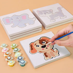 Paint by Numbers – 6 Canvas Set | Cute Animals