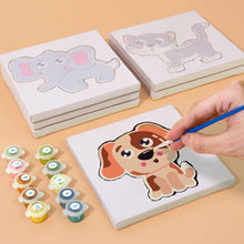 Load image into Gallery viewer, Mini Paint by numbers 15x15cm (6 pieces) - Cute Animals