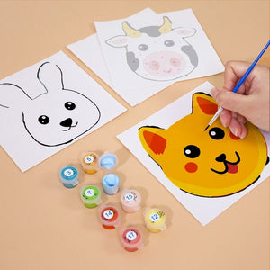 Paint by Numbers – 6 Canvas Set | Cute Animal Faces