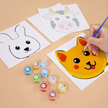 Load image into Gallery viewer, Mini Paint by numbers 15x15cm (6 pieces) - Cute Animal Faces