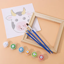 Load image into Gallery viewer, Mini Paint by numbers 15x15cm (6 pieces) - Cute Animal Faces