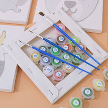 Load image into Gallery viewer, Mini Paint by numbers 15x15cm (6 pieces) - Cute Animal Faces