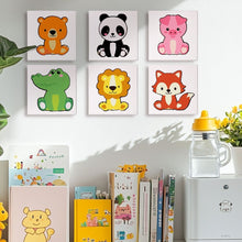 Load image into Gallery viewer, Mini Paint by numbers 15x15cm (6 pieces) - Cute Animal Characters