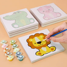 Load image into Gallery viewer, Mini Paint by numbers 15x15cm (6 pieces) - Cute Animal Characters
