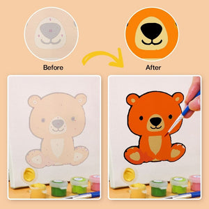 Paint by Numbers – 6 Canvas Set | Cute Animal Characters