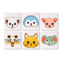 Load image into Gallery viewer, Paint by Numbers – 6 Canvas Set | Cute Animal Faces 2 Figured&#39;Art