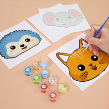 Load image into Gallery viewer, Mini Paint by numbers 15x15cm (6 pieces) - Cute Animal Faces 2