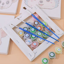 Load image into Gallery viewer, Mini Paint by numbers 15x15cm (6 pieces) - Cute Animal Faces 2