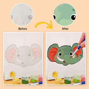 Paint by Numbers – 6 Canvas Set | Cute Animal Faces 2
