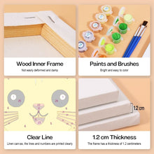 Load image into Gallery viewer, Mini Paint by numbers 15x15cm (6 pieces) - Cute Animal Faces 2
