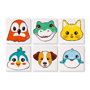 Paint by Numbers – 6 Canvas Set | Cute Animal Faces 3 Figured'Art