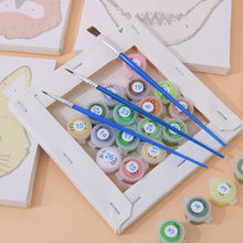 Load image into Gallery viewer, Mini Paint by numbers 15x15cm (6 pieces) - Cute Animal Faces 3