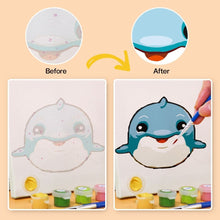 Load image into Gallery viewer, Mini Paint by numbers 15x15cm (6 pieces) - Cute Animal Faces 3