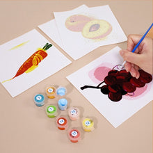 Load image into Gallery viewer, Mini Paint by numbers 15x15cm (6 pieces) - Fruits and Veggies