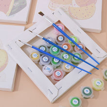 Load image into Gallery viewer, Mini Paint by numbers 15x15cm (6 pieces) - Fruits and Veggies