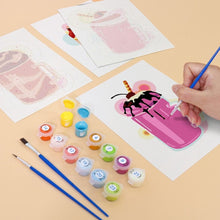 Load image into Gallery viewer, Mini Paint by numbers 15x20cm (6 pieces) - Milkshakes