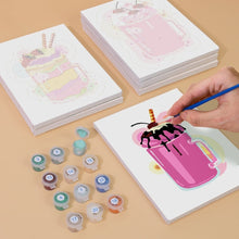 Load image into Gallery viewer, Mini Paint by numbers 15x20cm (6 pieces) - Milkshakes