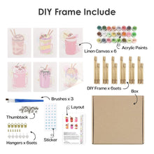Load image into Gallery viewer, Mini Paint by numbers 15x20cm (6 pieces) - Milkshakes