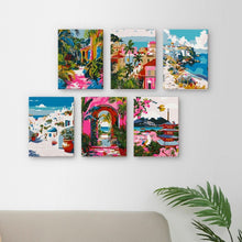 Load image into Gallery viewer, Paint by Numbers – 6 Canvas Set | Mediterranean Scenes