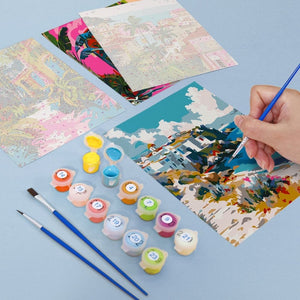 Paint by Numbers – 6 Canvas Set | Mediterranean Scenes
