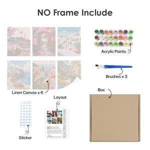 Paint by Numbers – 6 Canvas Set | Mediterranean Scenes