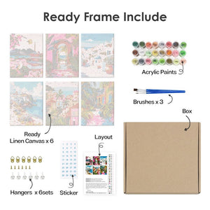 Paint by Numbers – 6 Canvas Set | Mediterranean Scenes