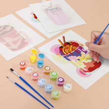 Load image into Gallery viewer, Mini Paint by numbers 15x20cm (6 pieces) - Colorful Milkshakes