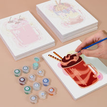 Load image into Gallery viewer, Mini Paint by numbers 15x20cm (6 pieces) - Colorful Milkshakes