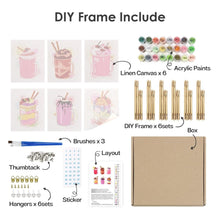 Load image into Gallery viewer, Mini Paint by numbers 15x20cm (6 pieces) - Colorful Milkshakes