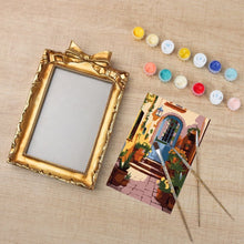 Load image into Gallery viewer, Mini Paint by number with frame - Mediterranean Courtyard
