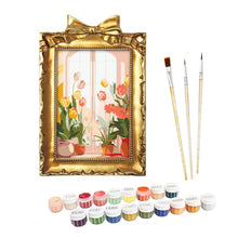 Load image into Gallery viewer, Mini Paint by number with frame - Spring Window Figured'Art