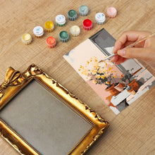 Load image into Gallery viewer, Mini Paint by number with frame - Courtyard in Bloom