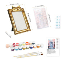 Load image into Gallery viewer, Mini Paint by number with frame - Blossoms by the Blue Door