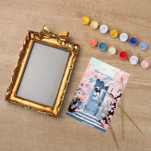 Load image into Gallery viewer, Mini Paint by number with frame - Blossoms by the Blue Door
