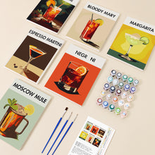 Load image into Gallery viewer, Mini Paint by numbers 15x20cm (6 pieces) - Modern Bar Mixology Art Series 3