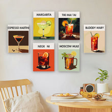 Load image into Gallery viewer, Mini Paint by numbers 15x20cm (6 pieces) - Modern Bar Mixology Art Series 3