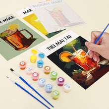 Load image into Gallery viewer, Mini Paint by numbers 15x20cm (6 pieces) - Modern Bar Mixology Art Series 3