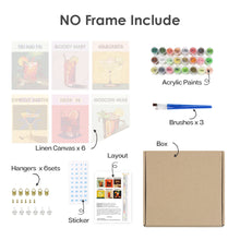 Load image into Gallery viewer, Mini Paint by numbers 15x20cm (6 pieces) - Modern Bar Mixology Art Series 3