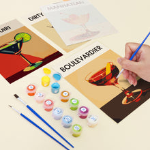 Load image into Gallery viewer, Mini Paint by numbers 15x20cm (6 pieces) - Modern Bar Mixology Art Series 5