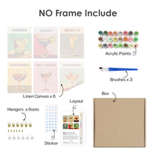 Load image into Gallery viewer, Mini Paint by numbers 15x20cm (6 pieces) - Modern Bar Mixology Art Series 5