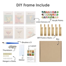 Load image into Gallery viewer, Mini Paint by numbers 15x20cm (6 pieces) - Modern Bar Mixology Art Series 5