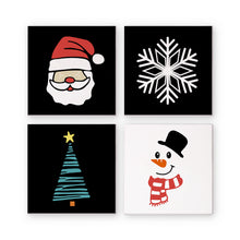 Load image into Gallery viewer, Mini Paint by numbers 20x20cm (4 pieces) - Classic Christmas Icons 1