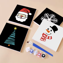Load image into Gallery viewer, Mini Paint by numbers 15x15cm (4 pieces) - Classic Christmas Icons 1